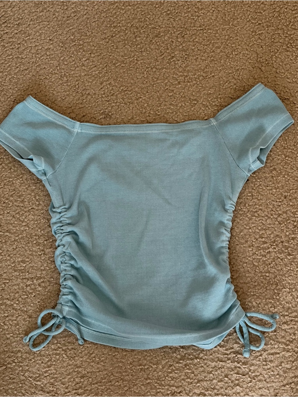 Women’s Off-Shoulder Ruched Side Top - Light Blue